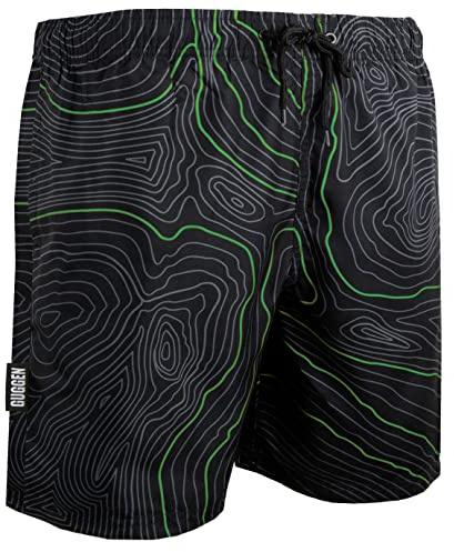 GUGGEN Mountain Badehose für Herren Schnelltrocknende Badeshorts Style-4 Beachshorts Boardshorts Schwimmhose Männer kariert Grau Blau