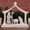 One Holiday Way 25,4 cm Silber weiß gekalktes Holz Heilige Familie Krippe Krippe Krippe Szene Regal Sitter – Dekorativer Jesus Christus kleine Weihnachten Indoor Modern Einfache Tischplatte Holz