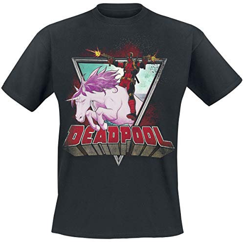 Deadpool Unicorn Männer T-Shirt schwarz S 100% Baumwolle Fan-Merch, Festival, Filme, Marvel Comics