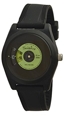 Uhr Unisex Smarty Vinyl Silikon Schwarz Grün sw045 C07