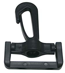Wuuycoky D-Ring, 3,8 cm Innendurchmesser, Schwarz, Kunststoff, Drehgelenk, Karabinerverschluss, 10 Stück