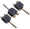 Keple Adattatore da 6,35 mm a 2x RCA By, jack stereo TRS da maschio a doppio connettore phono, porta da 1/4 di pollice per cuffia a due fonos, splitter audio a Y placcato oro (3 pezzi)