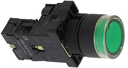 Aexit 22mm NO Interruttore a pulsante momentaneo luminoso a verde AC 220V ZB2-EW3361 ID: 556269