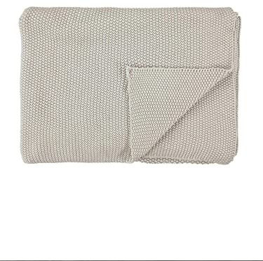 Marc O Polo Strick Dekokissen Plaid Nordic Knit Oatmeal Plaid 130x170 cm