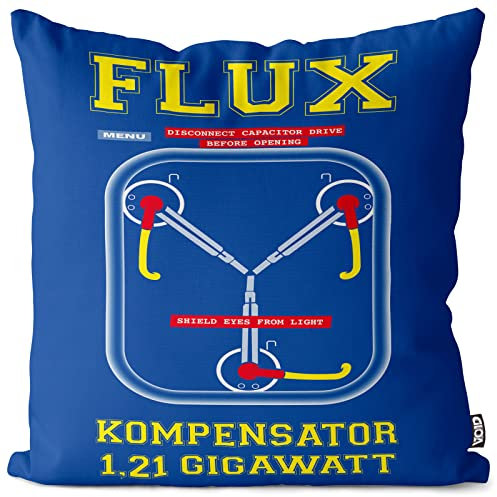 VOID Flux Kompensator Kissenbezug Kissenhülle Polyester wasserfest Outdoor Indoor Game Gamer Zukunft Zurück Zeitreise, Farbe:Blau, Kissen Größe:40 x 40 cm