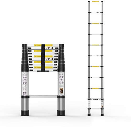 Telescoping Extension Ladder 10.5FT, Aluminum Telescopic Ladders with Carry Bag for Outdoor Indoor Use