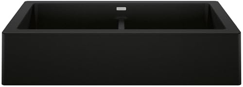 Vintera 33 in. Equal Double Apron Farmhouse Sink, Coal Black