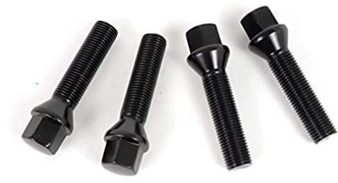 OMP JEU 4 GOUJONS DE ROUES DE VOITURE M12X1.5 LONG 82MM, Noir