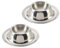 Cabilock 2pcs Egg Cup Holder Set Stainless Steel Egg Cups Plates Tableware Holder Accessories for Hard Boiled Egg Spoon Breakfast Restaurant Display (Egg Base)