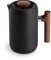 Fellow Clara Isolierende French Press – Tragbare Kaffee-Presse aus Edelstahl, isolierende Hand-Presse, Mattschwarz mit Walnuss, 680 g Karaffe