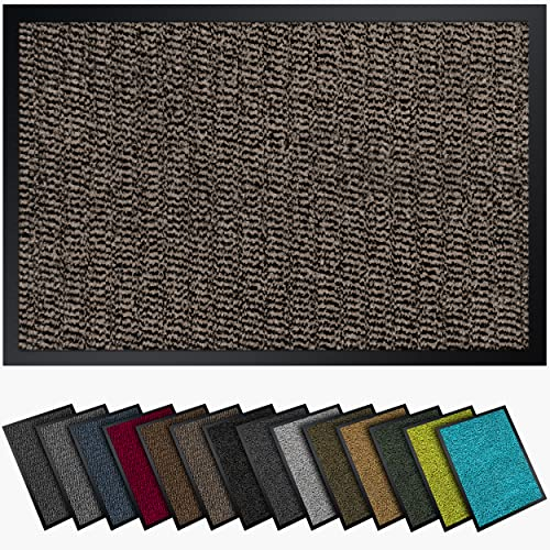 Gentle North Hochwertige Fußmatte beige 90x120cm groß für Innen & Außen - Schmutzfangmatte rutschfest, waschbar & wetterfest - Fussmatte für Eingangsbereich & Aussenbereich - Läufer Flur dünn
