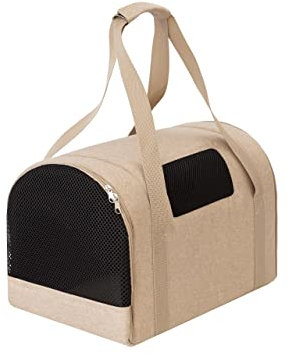 Katzentragetasche, Haustiertragetasche, Faltbare Hundetragetasche Transporttasche Transportbox, für Hunden oder Katzen, Beige,Größe 1: 27x39x28 cm