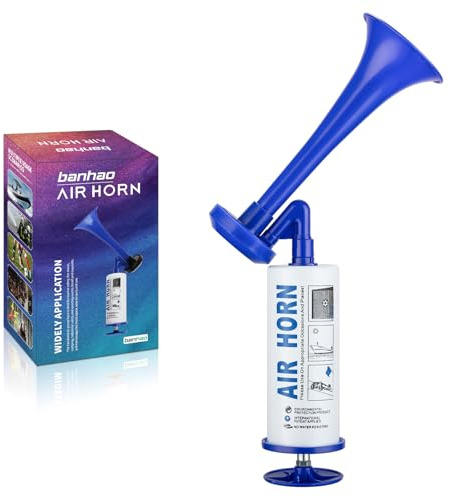 Air Horn for Safety, Loud HandHeld Air Horn for Boats Events Camping Reusable, Sports Pump Horn Loud Noise Maker for Boating Sports Events Birthday Party BANHAO