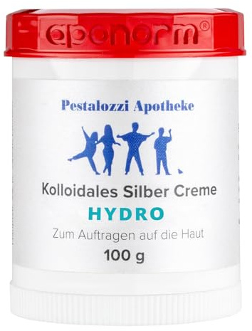 Pestalozzi Apotheke Kolloidales Silber Creme Hydro (100g) aus Apotheken-Herstellung - weniger Fettanteil, leichter aufzutragen - Silbercreme hydro