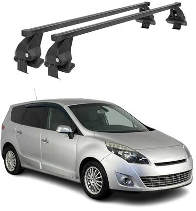 Dachträger Querstäbe Menabo kompatibel mit Renault Grand Scenic III 2009-2013 Dachgepäckträger Dachgepäckträger Dachgepäckträger Dachstück Stahl 2X Dachträger Tragkraft 50kg