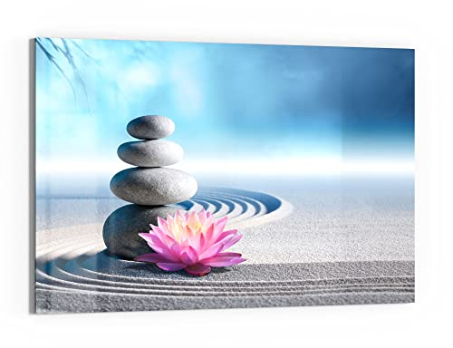 DEQORI Glas-Magnettafel | 90x60 cm groß | Motiv Motiv eines Zen-Gartens | Memo-Board aus Glas | Magnetboard inkl. Magnete, Stift & Tuch für Küche & Büro | Tafel magnetisch & beschreibbar