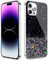 Monsully Glitter iPhone 14 Pro Case Sparkle, Sparkle Bling Bling Protective Case Black TPU Bumper Silicone Case Shockproof Colourful Case Cover for iPhone 14 Pro