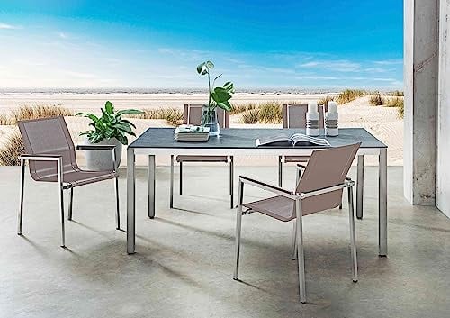 Destiny Sitzgruppe Altos II SAO Paulo 4 Stapelsessel + Tisch 180x100x74cm