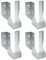 DOJA Barcelona Beam Support | Pack 4 | A-Beam Shoes | in Zinc | Winged Beam Shoes | for Wooden Post Support, Wooden Beams for Pergolas, Exterior Wooden Beam Metal 48x136x75