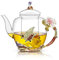 Kaiyuan Dynasty Teekanne, 1300 ml, Rosa Lilie, mit herausnehmbarem Tee-Ei und Sieb, Geschenk für Teeliebhaber