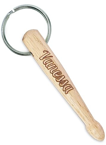 keepdrum personalisierter Schlüsselanhänger Mini-Drumstick Einzel mit Wunsch-Gravur