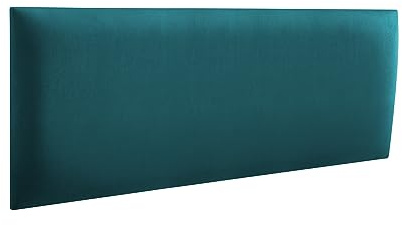 RAVIO Wandkissen & Wandpolster aus Samt – Gepolstertes Kopfteil Bett | Polsterpaneele Wand für Schlafzimmer, Kinderzimmer & Diele | Wandschutz Bett | Wanddekoration (Dunkles Türkis, 40x15 cm)