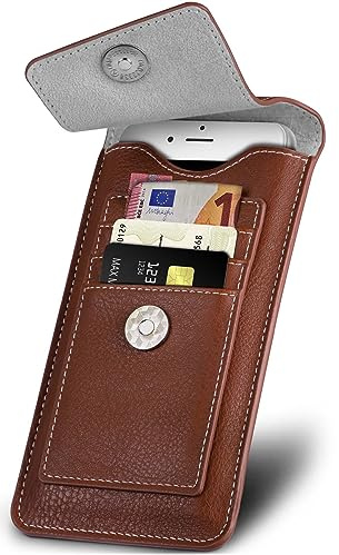ONEFLOW Zeal Case für Samsung Galaxy A54 5G Handytasche zum Einstecken mit Kartenfach, Handy Gürteltasche PU Leder 360 Grad Schutz Hülle Minimalistisch, Handyhülle mit Magnet, Braun