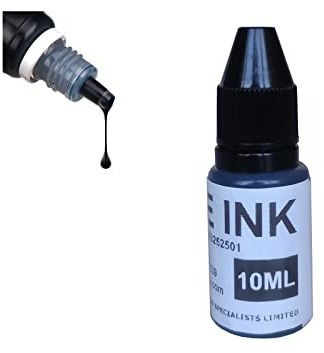 10ml Textil kleidung wasserdichte Tinte, Siegel Öl für Kleidung waschen nicht verblassen Tinte,stempelfarbe schwarz wasserfest (1 Flasche)