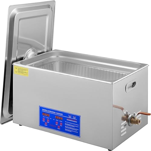 ExoticaBlend Ultraschallreiniger Reiniger ultraschallgerät Ultraschallreinigungsgerät Ultrasonic Cleaner mit Heizung Digital Timer for Glasses Jewellery False Coins etc,10L