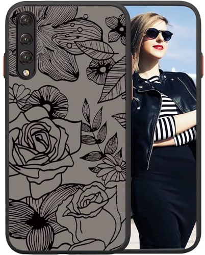 POUHYE Cover per Huawei P20 Pro Custodia, Case Protettiva Antiurto Silicone Morbido, Indietro PC Traslucido Opaco Antigraffio, Protezione Completa Fotocamera, 3D Rose Pattern Print Design