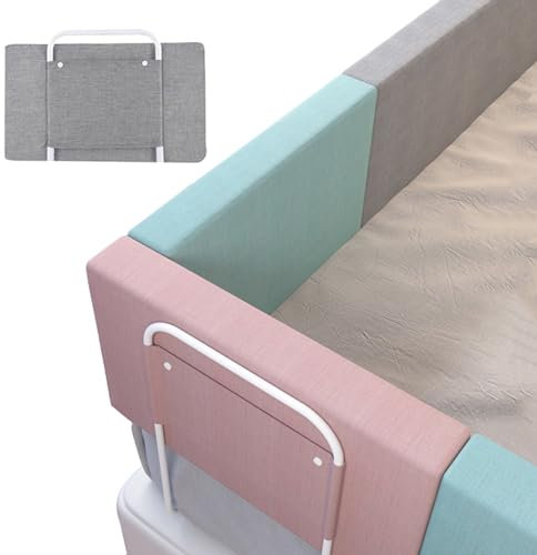 Mgchowue Bettgitter, 50cm/60cm Bettschutzgitter Rausfallschutz Bett für Kinder Verformbar Bettkantenschutz, 5 Loch Höhenverstellbar, Absturzsicheres (Color : Gris, Size : 200cm(50cmx4))