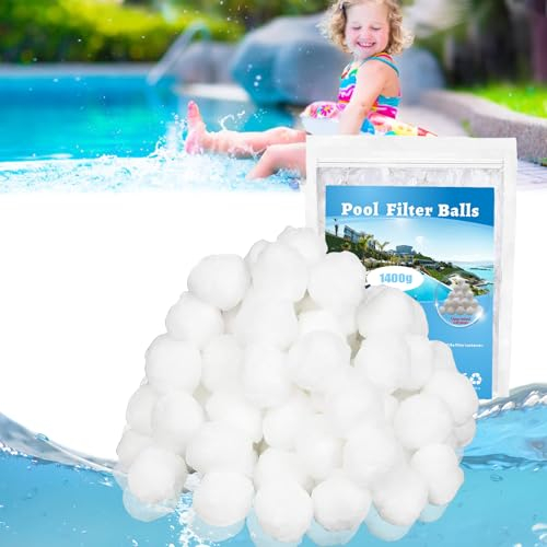 SeptAm Balle filtrante Piscine,1400g balles filtrantes Piscine Peut remplacer 50kg Sable filtrant,Convient à Divers systèmes Filtration,Convient aux piscines intérieures et extérieures,Réutilisables