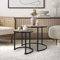 ML-Design Beistelltisch 2er Set rund Ø40x44cm/Ø60x52cm, Sonoma-Eiche MDF-Platte, Schwarze Metallrahmen, Couchtisch-Set, Satztische in 2 Größen, 2 teilig Wohnzimmertische, Sofatische Kaffeetische Set