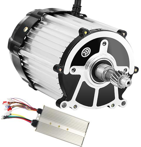 ZHOZHUT 350W-1800W Brushless DC Motor Für Elektrische Dreirad 48V / 60V Elektro-Dreirad-Differenzialmotor Mit Controller 3000r/Min 5-Loch 16-Zahn-Motor Für DIY-Dreiräder, Fahrräder,1200w,48V