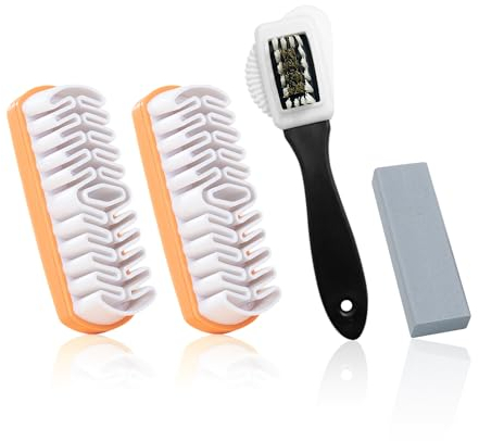 XMNIVATE 3 Piece Shoe Brush with 1 Eraser, Shoe Cleaning Tool, Shoe Care Accessories, Sneaker Cleaner, Suede Shoe Brush Set, Sneaker Cleaning Kit, Multipurpose Shoe Brush