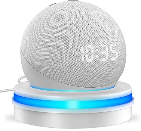 Support de Bureau pour Dot 4eme & 5eme Gen, Support de Table pour Dot 5e Génération, Support de Base avec Guide de Lumière et Gestion de Câbles Intégré, Dot 4e & 5e Gen Accessoires (Blanc)