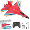 AirGlide Avion de Chasse Télécommandé SU-35 - Jouet pour Enfant - Nez Anti-Collision Incassable - Avion Rc radiocommandé Flexible et Indestructible - Planeur Facile à Piloter 2,4 GHz (Rouge)