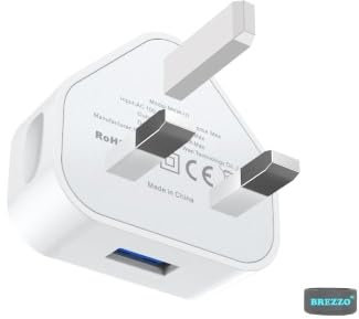 UK 3 Pin Mains Chargers, UK Wall Plugs, USB Vape Battery Charger Plug, A/C Adapter 5V/1A for Vape Kits and Mods, iPhone Android Cellphone Smartphone and USB device - Nicotine Free