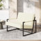 Hawthyhome Sessel Schafwolle Loungesessel aus Kunstleder Extragroß Gepolsterter Sessel mit Armlehnen Loungesessel mit Vollmetallrahmen Wohnzimmer/Schlafzimmer Beige