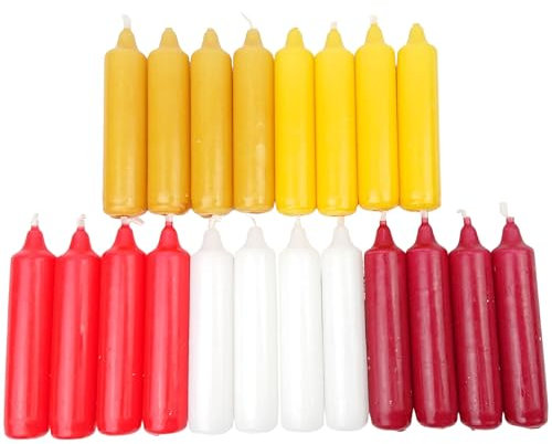 EWA Probierset Adventskerzen mit rot + gelb + natur + weiß + antikrot (dunkelrot) Kerzen ca. 23 x 105 mm (5 x 4 Stück) (AK 4-12/500) Weihnachtskerzen, Christbaumkerzen, Baumkerzen