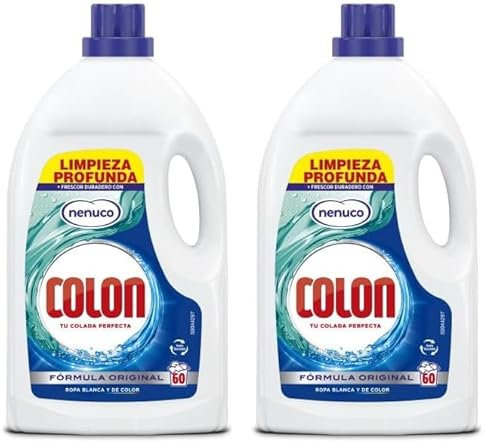 Colon Nenuco - Detergente para Lavadora, adecuado para Ropa Blanca y de Color, Formato Gel - 60 Lavados (Paquete de 2)