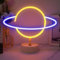 Planeten-LED-Neonlicht-Schild, Angetrieben durch Batterie/USB, Planeten-Neonschilder für Zimmer, Party, Hochzeit, Geburtstag Blaue und warmweiße