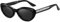 DUCO Vintage Cat Eye Sonnenbrille für Frauen Retro Oval Polarisierte Sonnenbrille Mode Schmale 90er Jahre UV-Schutz Farbtöne DC2362 (Schwarz Rahmen Grau Linse)