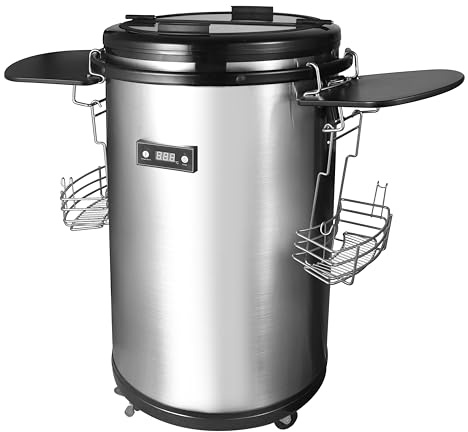 BE COOL Party Cooler 50 Liter – Getränkekühlschrank mit Rollen, Edelstahl, 0–16°C, Energieklasse F – Perfekt für Events, Grillpartys & Außengastronomie