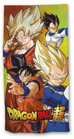Suncity Strandtuch kompatibel mit Dragon Ball (70 x 140 cm), Mikrofaser, Badetuch für Kinderbecken von Goku und Vegeta Super Saiyan