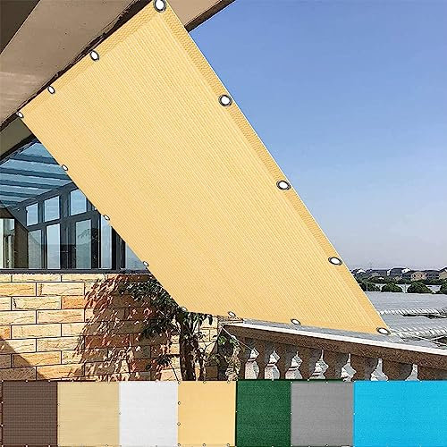 Tenda parasole rettangolare, 7 x 9 m, protezione UV, opaca, per esterni, patio, terrazza, piscina, colore crema
