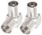 Zhowyeemeng 2 Pcs TV Aerial Coaxial Adaptor, Right Angle RF Coax Connector, Male-to-Female RF Coax Adapter for TV Antenna Cable, Satellite Coaxial Cables, Receivers and Radios (Silver)