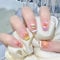 24PCS Cute Summer Cloud Press on Nails with Glue – Extra Short Jelly Candy Gradient Fake Nails for Women and Girls, Full Cover Acrylic Nails, Versatile for All Occasions