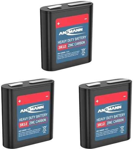 ANSMANN Batteria di Zinco Carbone 4.5V - 3R12 (Confezione da 3)