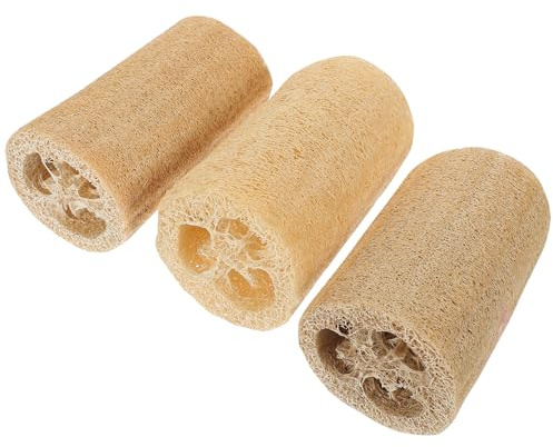 JECOMPRIS Lot de 3 Jouets Molaires en Luffa pour Hamsters, Accessoires Naturels en Fibre de Loofah, Favorisent L'hygiène Dentaire Jeu Actif des Petits Animaux
